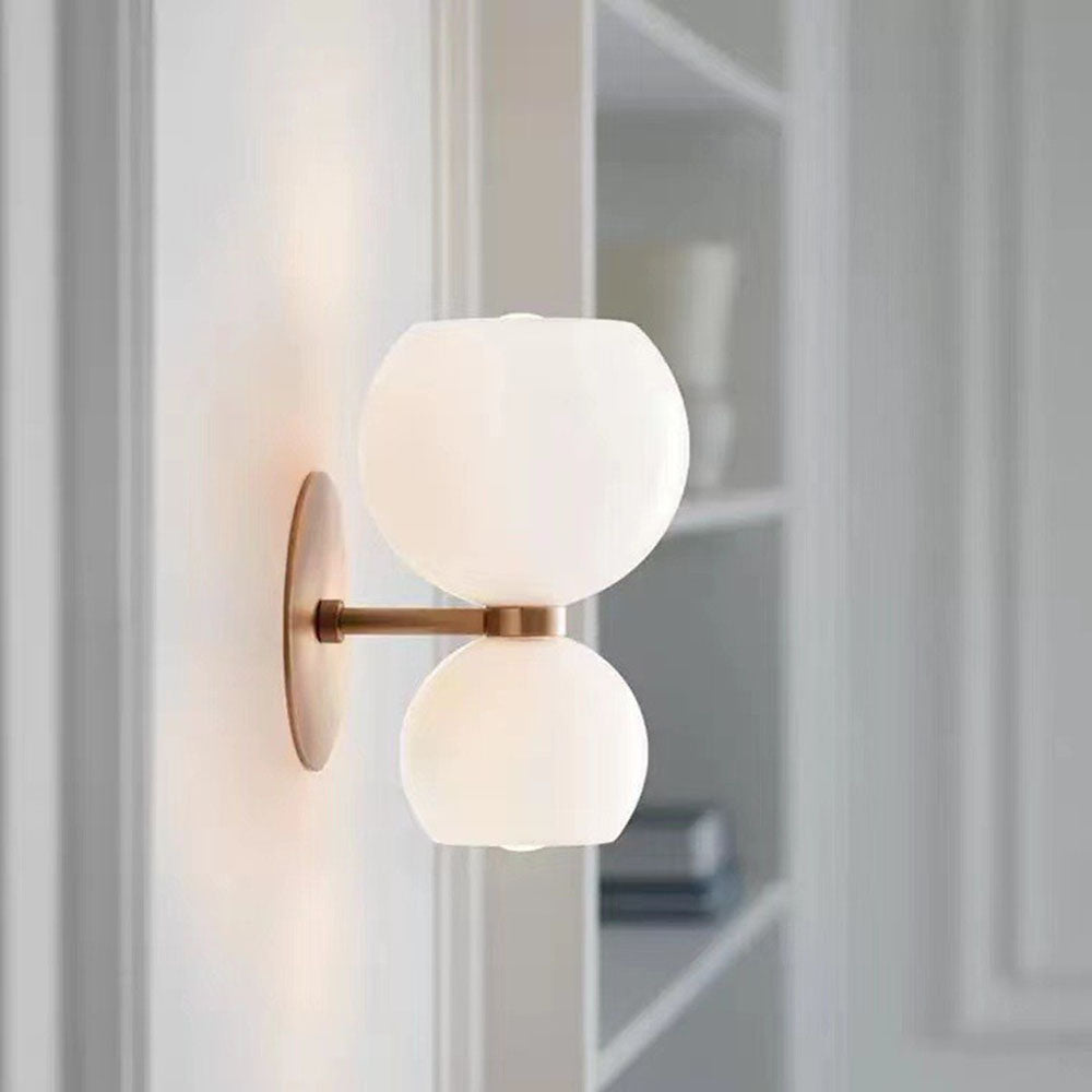 Creative Modern 2 Heads Glass Wall Lamp in verschiedenen Glasfarben
